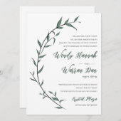 Wispy Flowers Joodse bruiloft uitnodiging (Voorkant / Achterkant)