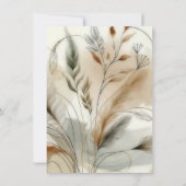 Wispy Green Modern Botanical Boho Dank u Kaart (Achterkant)