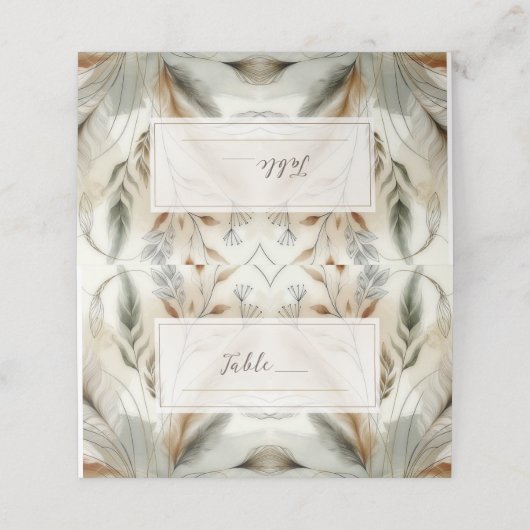 Wispy groen moderne botanische boho bruiloft (Buitenkant ongevouwen)