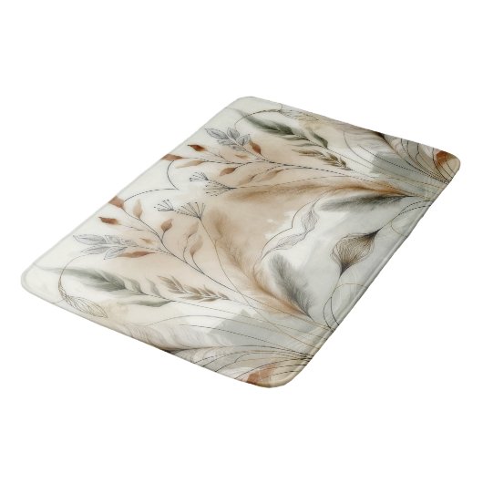 Wispy groen moderne botanische boho bruiloft badmat (Gekanteld)