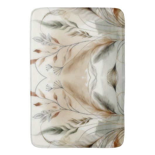 Wispy groen moderne botanische boho bruiloft badmat (Voorkant Verticaal)