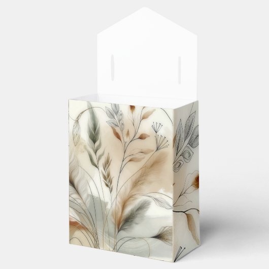 Wispy groen moderne botanische boho bruiloft bedankdoosjes (Geopend)