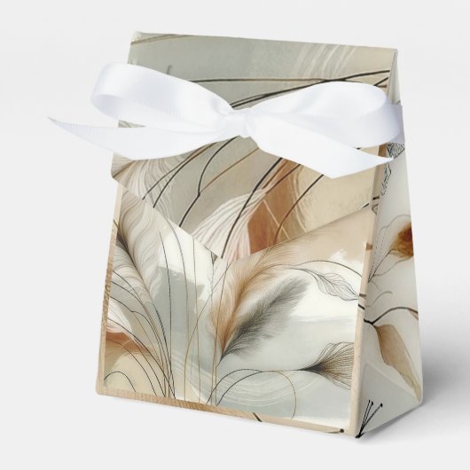 Wispy groen moderne botanische boho bruiloft bedankdoosjes (Voorkant Zijde)