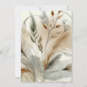 Wispy groen moderne botanische boho bruiloft kaart (Achterkant)