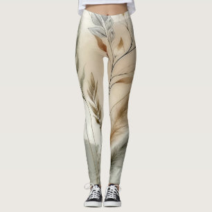 Wispy groen moderne botanische boho bruiloft leggings
