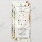 Wispy groen moderne botanische boho bruiloft programma (Voorkant / Achterkant)