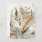 Wispy Groen Moderne Botanische Boho Bruiloft RSVP Kaart (Achterkant)