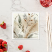 Wispy groen moderne botanische boho bruiloft servet (Insitu)