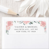 Wispy Pink Floral Waterverf Border Etiket (Insitu)