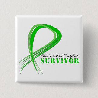 Wispy Ribbon - Beenmerg Transplant Survivor Vierkante Button 5,1 Cm