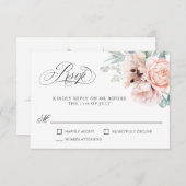 Wispy Romantic Waterverf Boho Floral RSVP (Voorkant / Achterkant)
