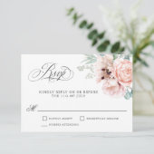 Wispy Romantic Waterverf Boho Floral RSVP Kaartje (Staand voorkant)