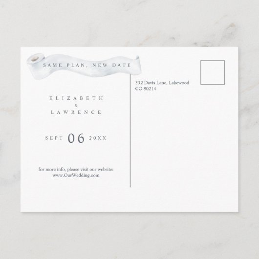 Wissel de datum toiletpapier rolkalender aankondigingskaart (Achterkant)