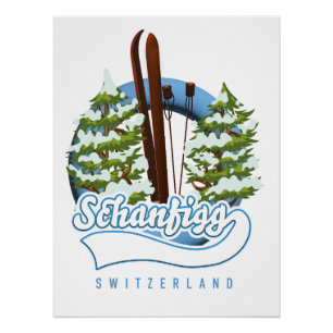 Wisselend Zwitserland ski-poster Perfect Poster