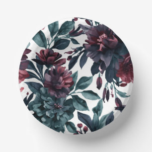 Wisselvallige Aquarel Botanische Bloemen Bloemig Papieren Kommen