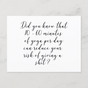Wist je dat 10 tot 60 minuten yoga per dag briefkaart