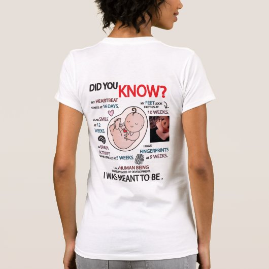 "Wist je dat?" ProLife-informatie T-Shirt (Achterkant)