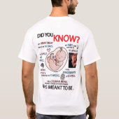 "Wist je dat?" ProLife-informatie T-Shirt (Achterkant)