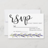 Wisteria arbre aquarelle violet mariage RSVP (Devant)