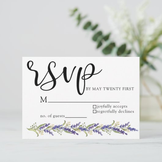 Wisteria arbre aquarelle violet mariage RSVP (Debout devant)