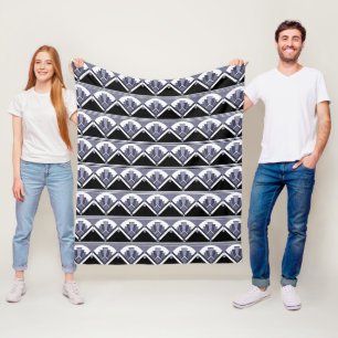 Wisteria Art Deco waaier tegel fleece deken
