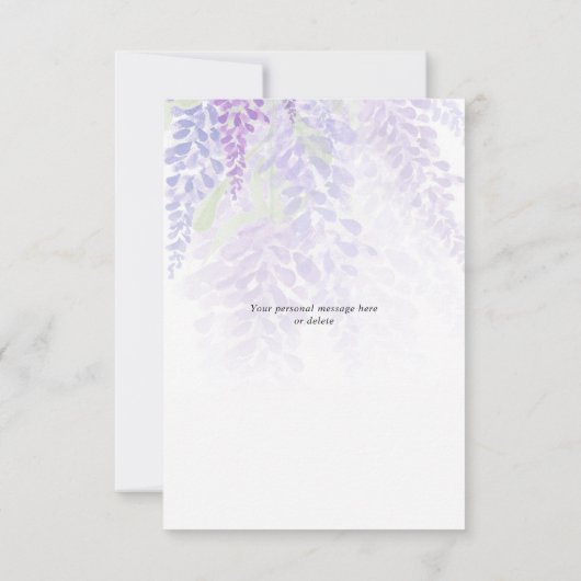 Wisteria Blooms Ajouter Mariage photo Carte de rem (Dos)