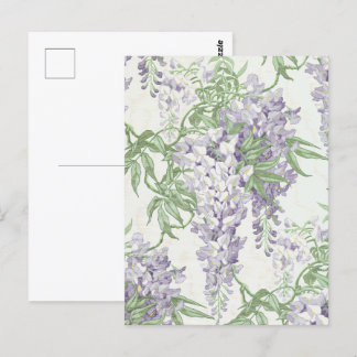 Wisteria Blossom Lichtblauw en Lavendelpatronen Briefkaart