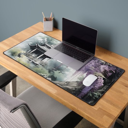 Wisteria Boom en Aziatische Tempel Bureaumat (Kantoor 2)