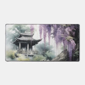 Wisteria Boom en Aziatische Tempel Bureaumat (Voorkant)