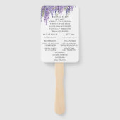 Wisteria boom paarse minimale bruiloft programma handwaaier (Achterkant)