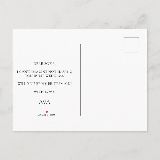 Wisteria boom Wil je mijn bruidsmeisje zijn Uitnod Uitnodiging Briefkaart (Achterkant)