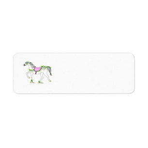 Wisteria Carrousel Paard Retouradres Labels