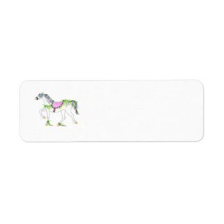 Wisteria Carrousel Paard Retouradres Labels