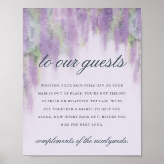 Wisteria dromen toiletartikelen trouwbord poster