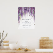 Wisteria droomt welkom trouwbord poster (Keuken)