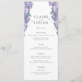 Wisteria Dusty Paarse Waterverf Wedding Menu (Voorkant)