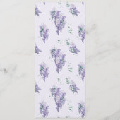 Wisteria Dusty Paarse Waterverf Wedding Menu (Achterkant)