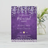 Wisteria Floral Lace REHEARSAL DINNER INVITE Kaart (Staand voorkant)