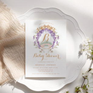 Wisteria Floral Regency Baby shower Kaart