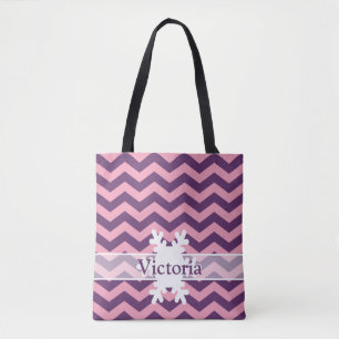 Wisteria Frosted Orchid Chevrons met Snowflake Draagtas