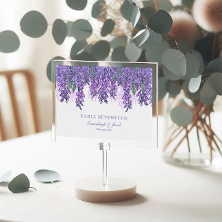 Wisteria Garden Romance Paarse bruiloft Kaart