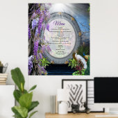 Wisteria & Grands oiseaux Dreamscape Thème Poster (Bureau à domicile)