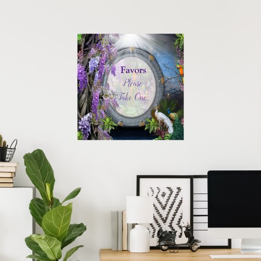 Wisteria & Grote vogels, Dreamweaver Themes Poster (Thuiskantoor)