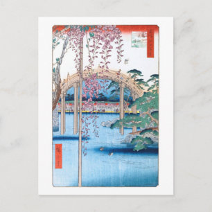 Wisteria in Kameido Shrine Hiroshige Fine Art Briefkaart
