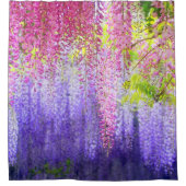 wisteria lavender roze witte douchegordijn (Voorkant)