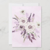 Wisteria Lavender White Rose Couples Invitation de (Dos)