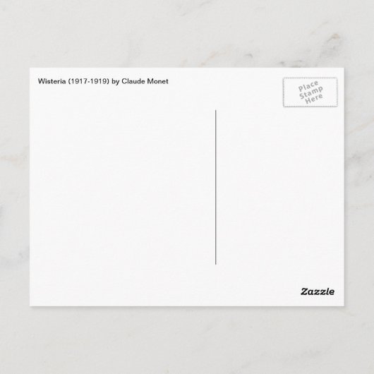 Wisteria (links) door Claudet Monet Briefkaart (Achterkant)