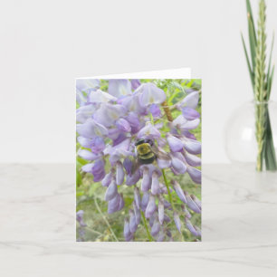 Wisteria & Male Carpenter Bee Note Kaart