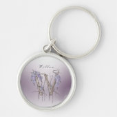 Wisteria Monogram 'W' gepersonaliseerd Sleutelhanger (Voorkant)