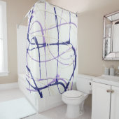 Wisteria Paars Paint Splatter Showgordijn Douchegordijn (In situ)